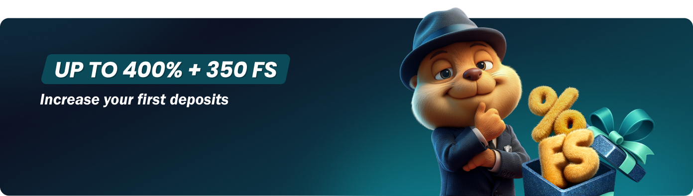 400% bonus and 350 free spins