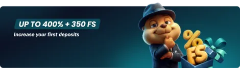 Up to 400% + 350 free spins on first deposits